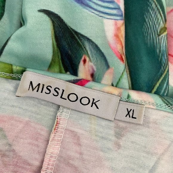 Misslook Lush Looking Colorful Hummingbird Floral Women's XL Top Blouse - Picture 5 of 5